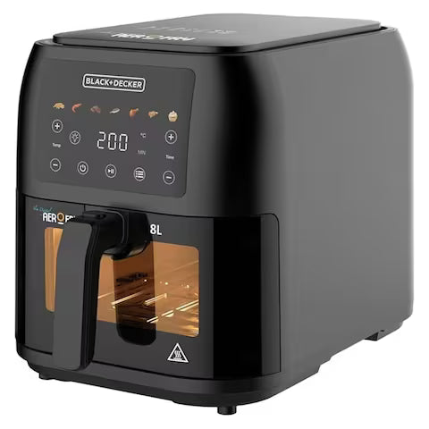 Black+Decker Digital Air Fryer, 1700 Watt, 8 Liters – SAF80W Black+Decker Digital Air Fryer, 1700 Watt, 8 Liters – SAF80W